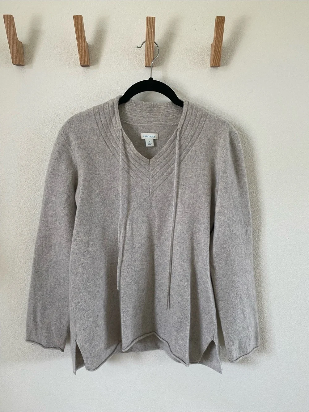Sundance Cashmere V-Neck Tie-Front Sweater